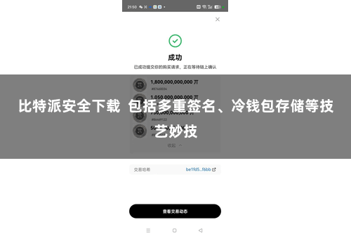 比特派安全下载  包括多重签名、冷钱包存储等技艺妙技