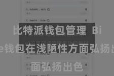 比特派钱包管理  Bitpie钱包在浅陋性方面弘扬出色