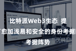 比特派Web3生态  提供了愈加浅易和安全的身份考据阵势